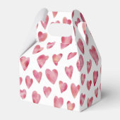 Roze Liefdeshart Waterverf Patroon Bedankdoosjes (Achterkant)