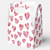 Roze Liefdeshart Waterverf Patroon Bedankdoosjes (Geopend)