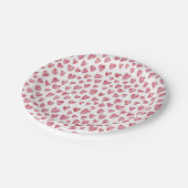 Roze Liefdeshart Waterverf Patroon Papieren Bordje (Gekanteld)
