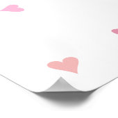 Roze liefdesharten Baby Girl Sprinkle Welkomstteke Poster (Hoek)