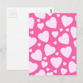 Roze liefdesharten briefkaart (Voorkant / Achterkant)
