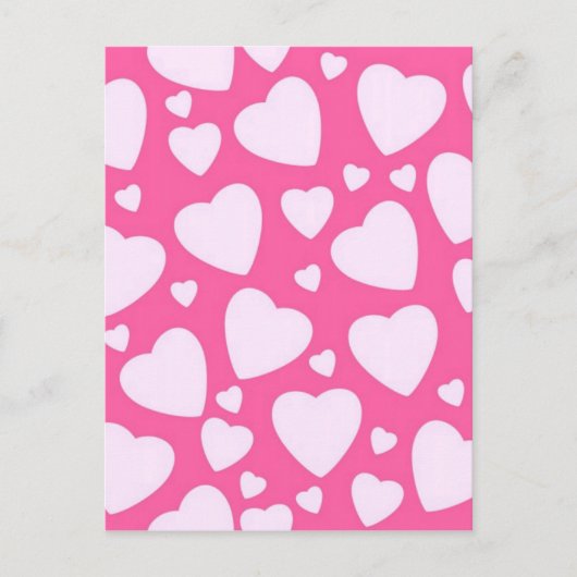 Roze liefdesharten briefkaart (Voorkant)