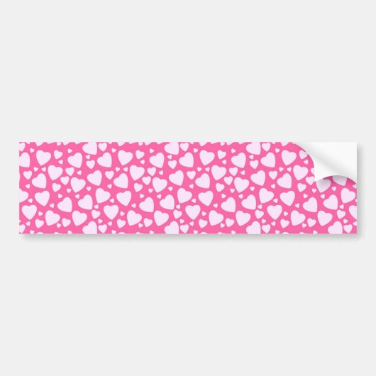 Roze liefdesharten bumpersticker (Voorkant)