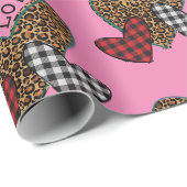 Roze liefdesharten cadeaupapier (Rol Hoek)