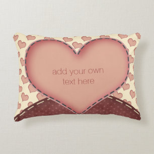 Roze liefdesharten Folk Art op maat Accent Kussen