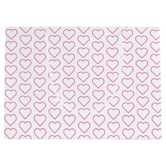 Roze liefdesharten Gift Bag Groot Cadeauzakje (Voorkant)