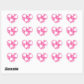 Roze liefdesharten hart sticker (Vel)