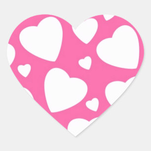 Roze liefdesharten hart sticker
