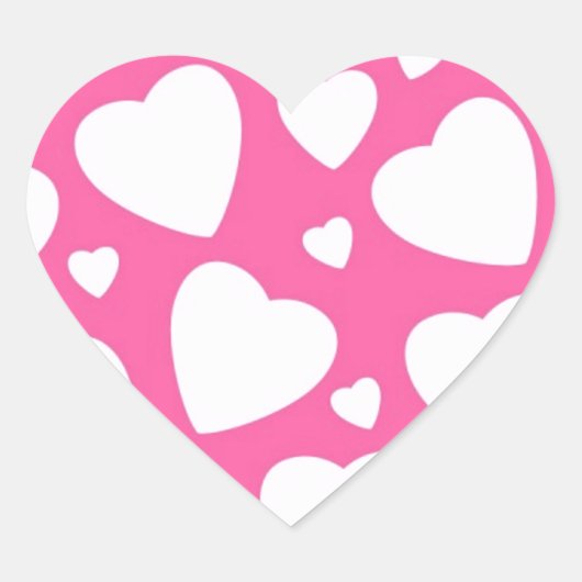 Roze liefdesharten hart sticker (Voorkant)