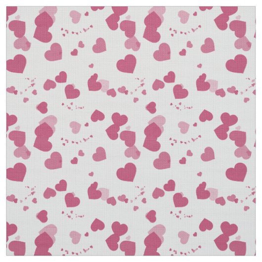 Roze liefdesharten stof (Swatch)