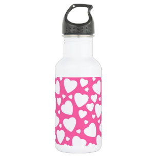 Roze liefdesharten waterfles