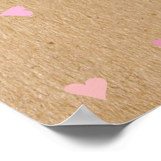 Roze Liefdeshartjes Baby Meisje Shower Welkomstbor Poster (Hoek)