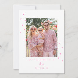 Roze Liefdeshartjes Gelukkige Valentijnsdag Fotoka Feestdagenkaart