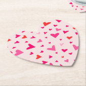 Roze liefdeshartjes kartonnen onderzetters (Gekanteld)