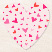 Roze liefdeshartjes kartonnen onderzetters (Voorkant)