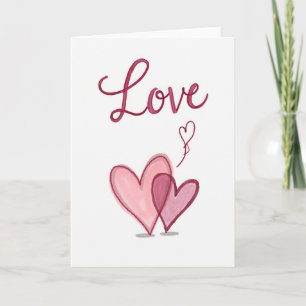 Roze Liefdeshartjes Valentijnkaart Kaart
