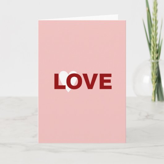 Roze Liefdeshartkaart Kaart (Voorkant)
