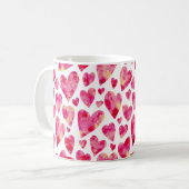 Roze liefdeshartpatroon koffiemok (Voorkant links)