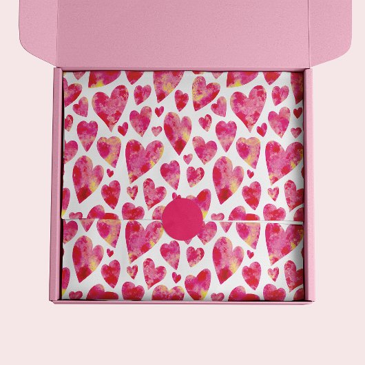 Roze Liefdeshartpatroon Tissuepapier