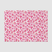 Roze Liefdeshartpatroon Tissuepapier (Voorkant)