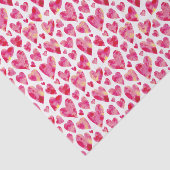 Roze liefdeshartpatroon tissuepapier (Detail)