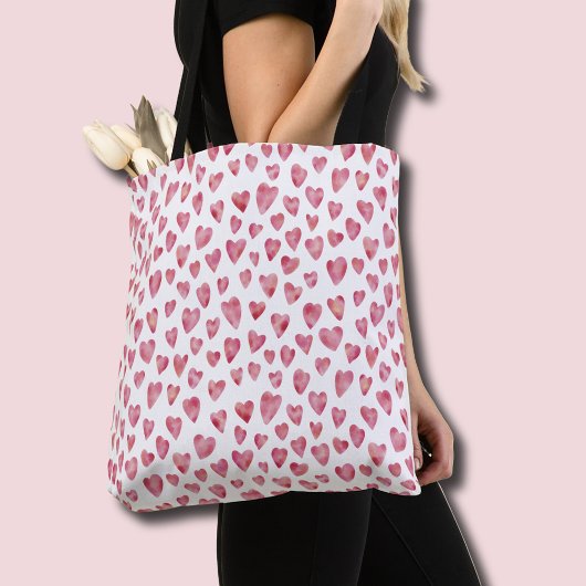 Roze Liefdeshartpatroon Tote Bag