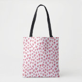 Roze Liefdeshartpatroon Tote Bag (Voorkant)
