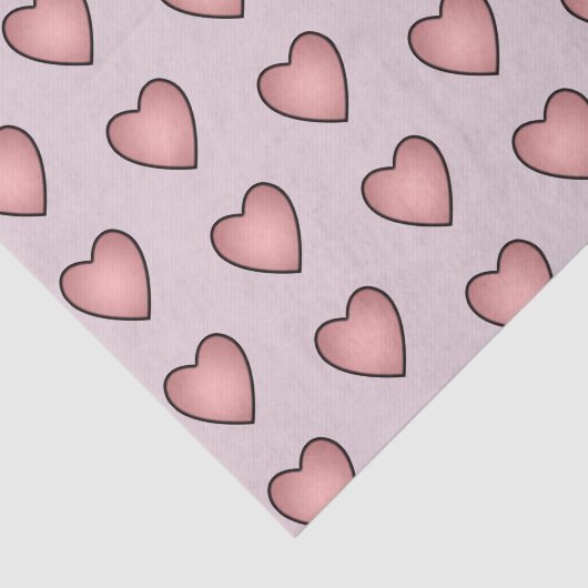 Roze liefdeshartspatroon tissuepapier (Detail)