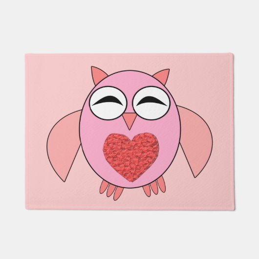 Roze liefdeshartswand van deurmat (Voorkant)