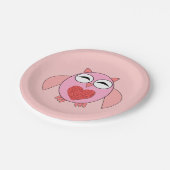 Roze liefdeshartswieg Papier Borden Papieren Bordje (Gekanteld)