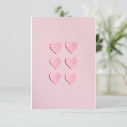 roze liefdeskaart met hartvorm bedankkaart (Staand voorkant)