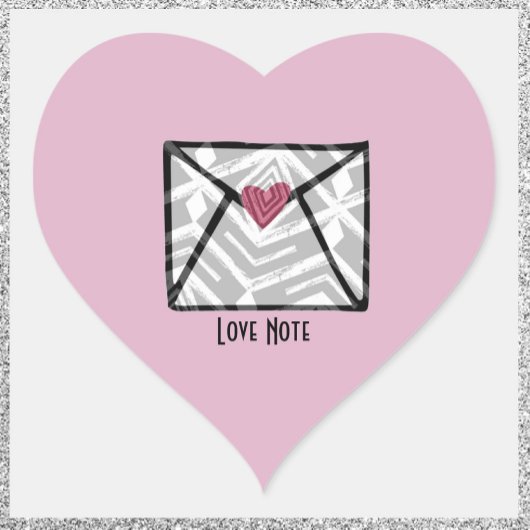  roze liefdesnotitiehart hart sticker