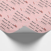 Roze liefdesrode lintbruiloft cadeaupapier (Hoek)