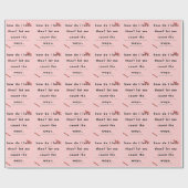 Roze liefdesrode lintbruiloft cadeaupapier (Vlak)