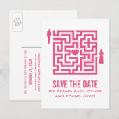 Roze liefdessmoze sla het Briefkaart Datum op (Voorkant / Achterkant)