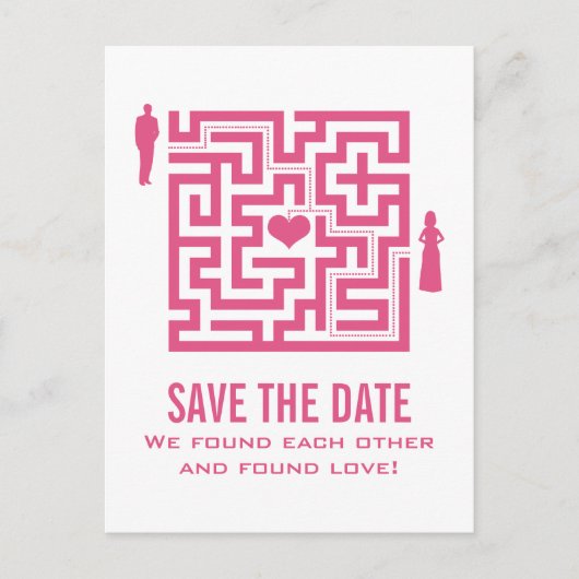 Roze liefdessmoze sla het Briefkaart Datum op (Voorkant)