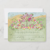 Roze -liefdesvederzwijn RSVP Kaartje (Achterkant)