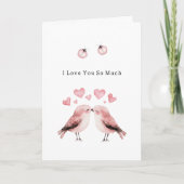 Roze Liefdesvogels Lieveheersbeestjes Kaart (Voorkant)