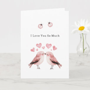 Roze Liefdesvogels Lieveheersbeestjes  Kaart