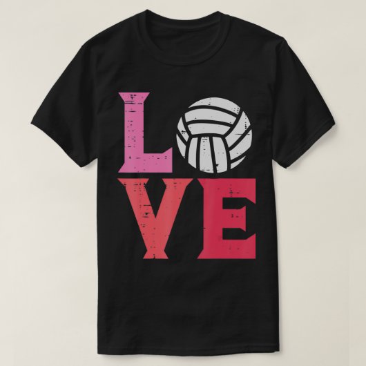 Roze liefdesvolleyball Cute Sports Coach Player Ma T-shirt (Design voorkant)