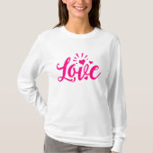 Roze liefdeswoord t-shirt (Voorkant)