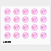 Roze liefdeszaag ronde sticker (Vel)