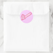 Roze liefdeszaag ronde sticker (Tas)