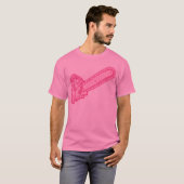 Roze liefdeszaag t-shirt (Voorkant volledig)