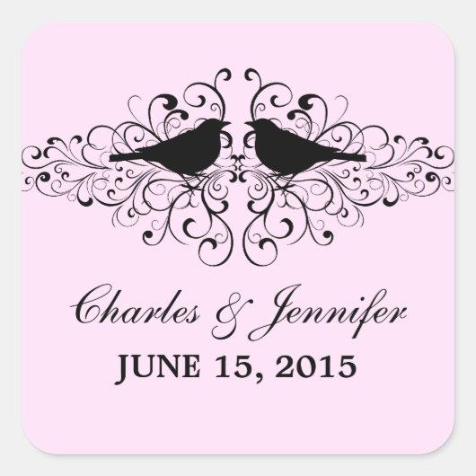 Roze liefdeszwembroeken Weddenschappen Vierkante Sticker (Voorkant)