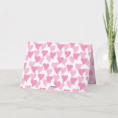 Roze Liefdevolle Harten Naadloos Patroon Kaart (Achterkant)