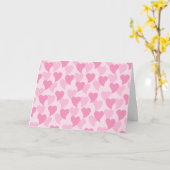 Roze Liefdevolle Harten Naadloos Patroon Kaart (Gele Bloem)