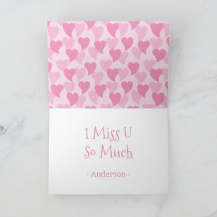 Roze Liefdevolle Harten Naadloos Patroon Kaart
