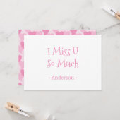 Roze Liefdevolle Hartjes Naadloos Patroon Kaart (Voorkant / Achterkant in situ)