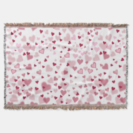 Roze Liefdevolle Hartjes Patroon Deken